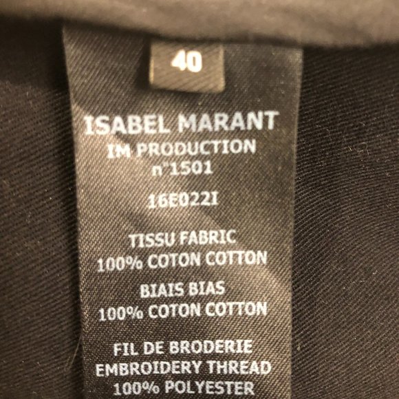 ISABEL MARANT $945 "Siloe" Runway Embroidered Cotton Top Blouse 40 US 6 8 Black - Picture 12 of 13